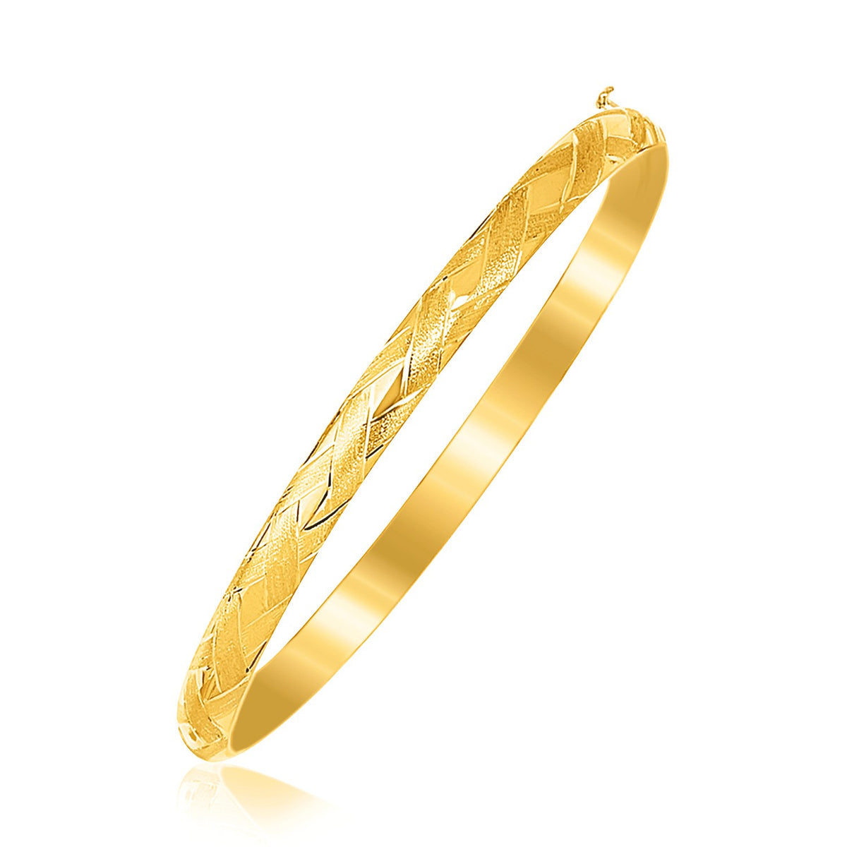 Children's Bangle with Diamond Cuts in 14K Yellow Gold (5.50 mm)