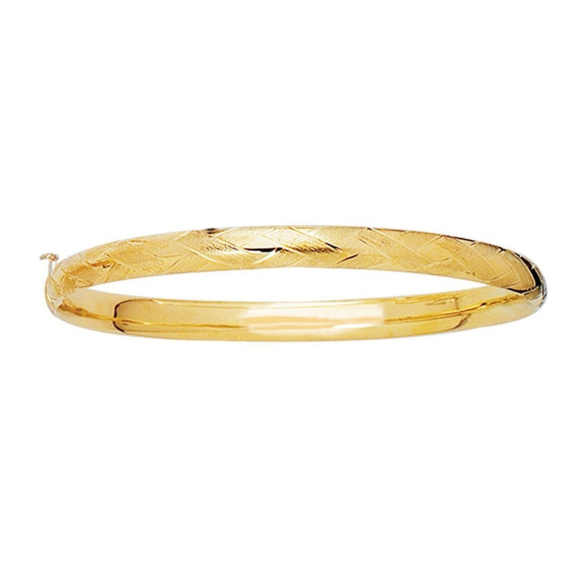 Children's Bangle with Diamond Cuts in 14K Yellow Gold (5.50 mm)