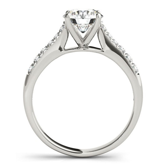Round Cut Diamond Engagement Ring in 14K White Gold (1 5/8 cttw)