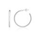 Round Tube C Hoop Earrings in Sterling Silver