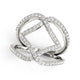 Entwined Design Diamond Dual Band Ring in 14K White Gold (3/4 cttw)