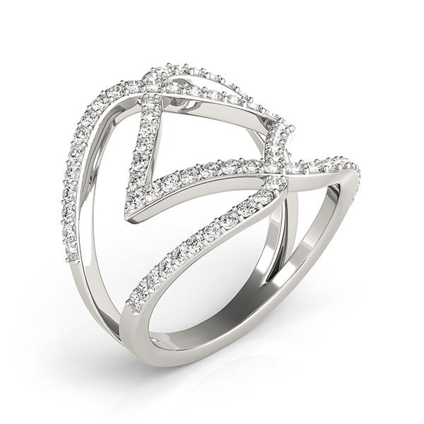 Entwined Design Diamond Dual Band Ring in 14K White Gold (3/4 cttw)