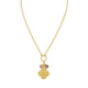 Flower CZ Charm Necklace in Gold-Plated Sterling Silver