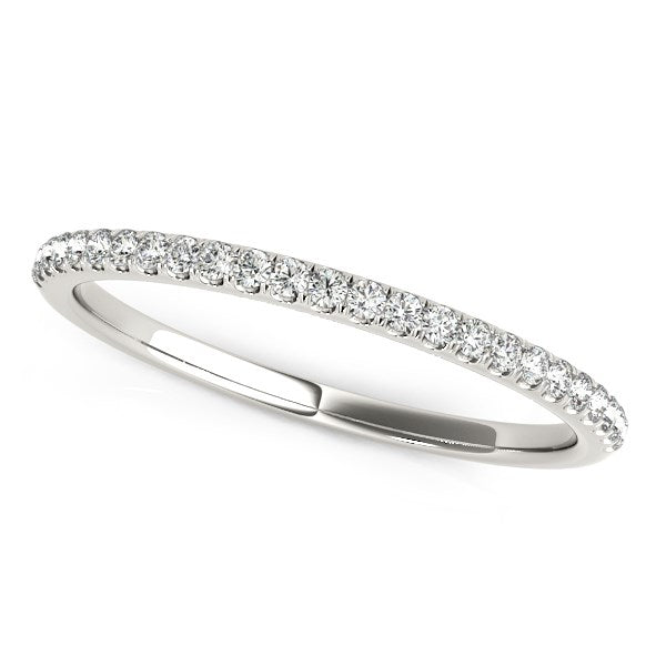 Diamond Wedding Band in Pave Setting in 14K White Gold (1/8 cttw)