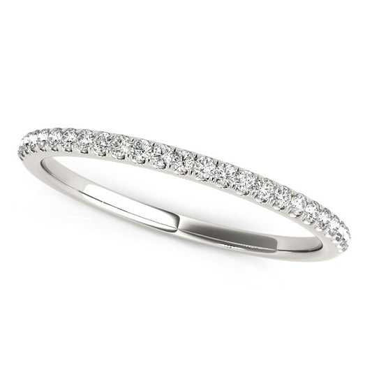 Diamond Wedding Band in Pave Setting in 14K White Gold (1/8 cttw)