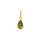Pear Peridot Charm Pendant in 14K Yellow Gold