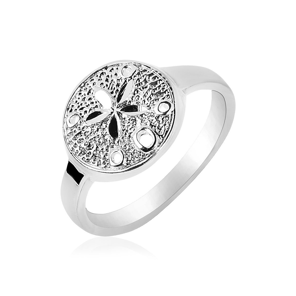 Textured Sand Dollar Ring in Sterling Silver (2.50 mm)