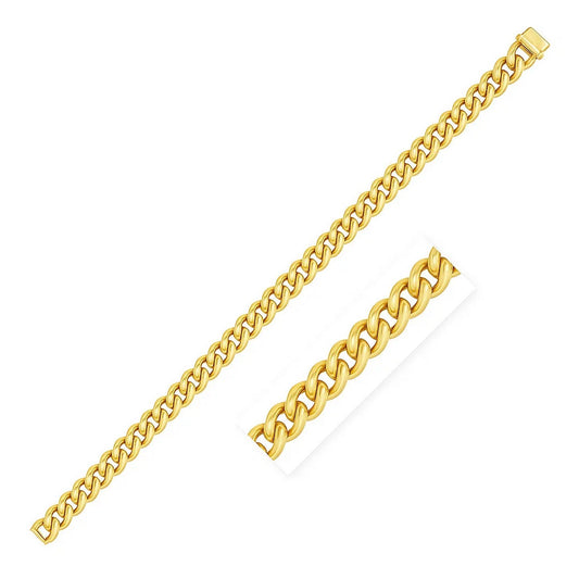 Polished Miami Cuban Link Bracelet in 14K Yellow Gold (6.50 mm)