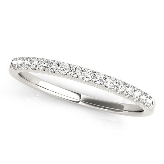 Diamond Scalloped Set Wedding Band in 14K White Gold (1/6 cttw)