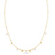 Pearl and Gold Bead Dangle Necklace in 14K Yellow Gold