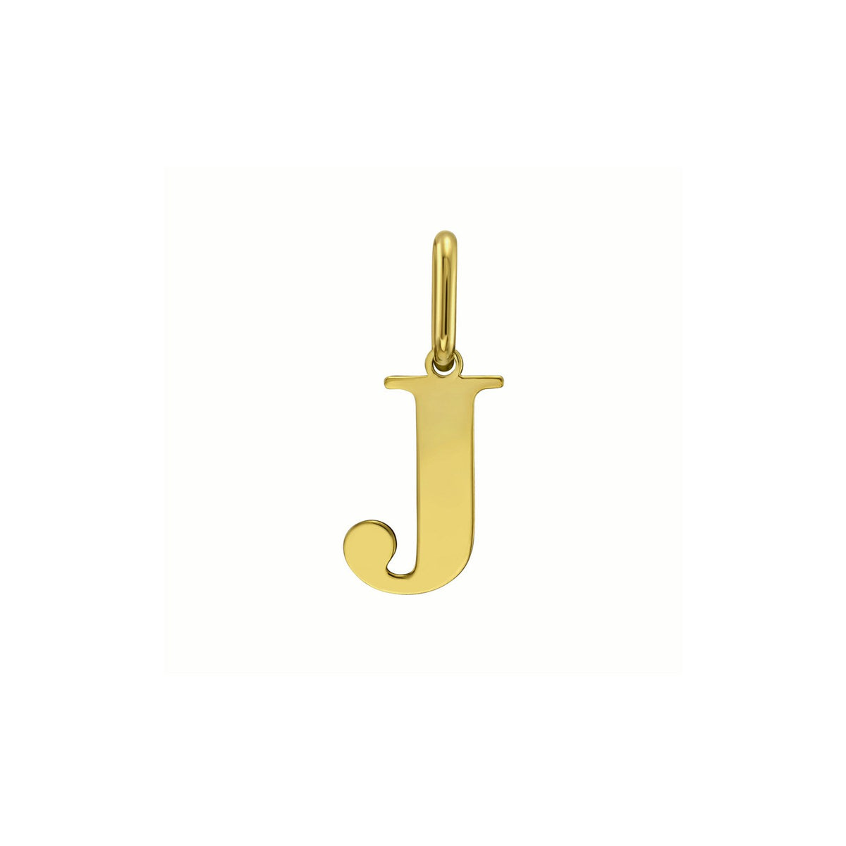 Initial J Charm Pendant in 14K Yellow Gold