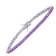 Purple CZ Tennis Bracelet in Sterling Silver (3.30 mm)