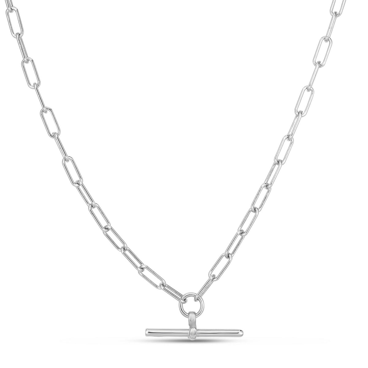 Paperclip Necklace in Rhodium-Plated Sterling Silver