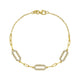 Faceted Gold Station Paperclip Bracelet in 14K Yellow Gold (2.20 mm)