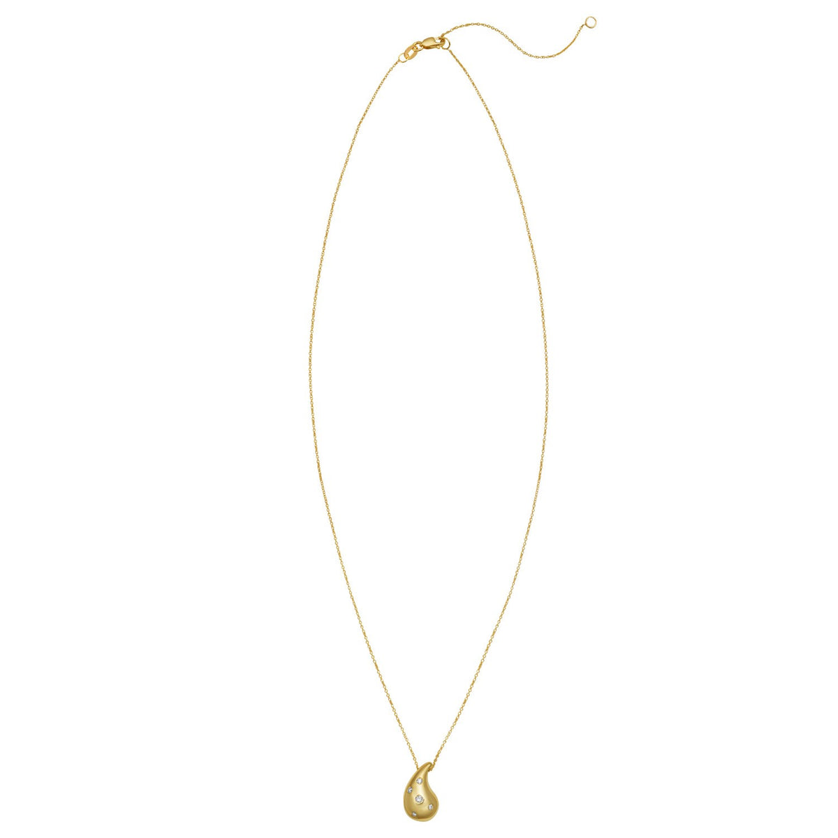Diamond Raindrop Pendant Necklace in 14K Yellow Gold