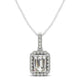 Halo Pendant With Emerald Center Diamond in 14K White Gold (1 1/5 cttw)