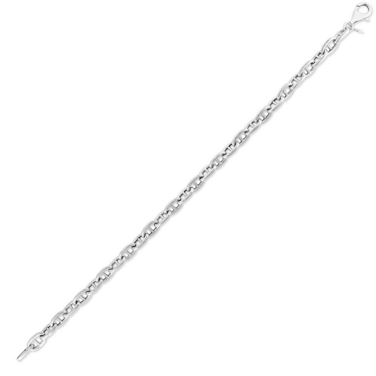 Puffed Mariner Bracelet in Rhodium-Plated Sterling Silver (5.90 mm)