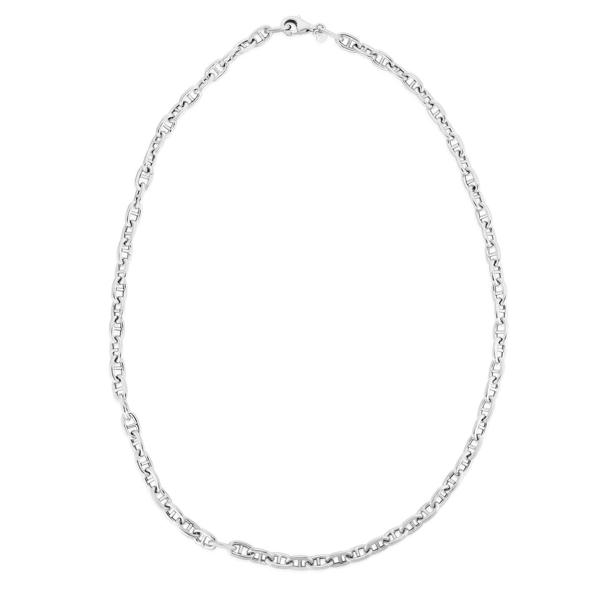 Puffed Mariner Bracelet in Rhodium-Plated Sterling Silver (5.90 mm)