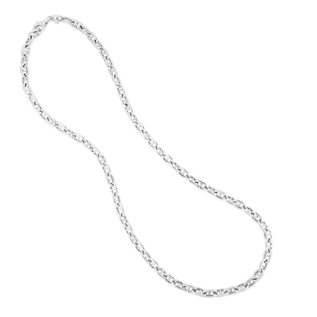 Puffed Mariner Bracelet in Rhodium-Plated Sterling Silver (5.90 mm)