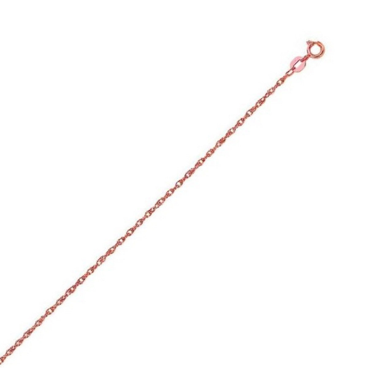 Machine Rope Chain in 14K Rose Gold (0.95 mm)