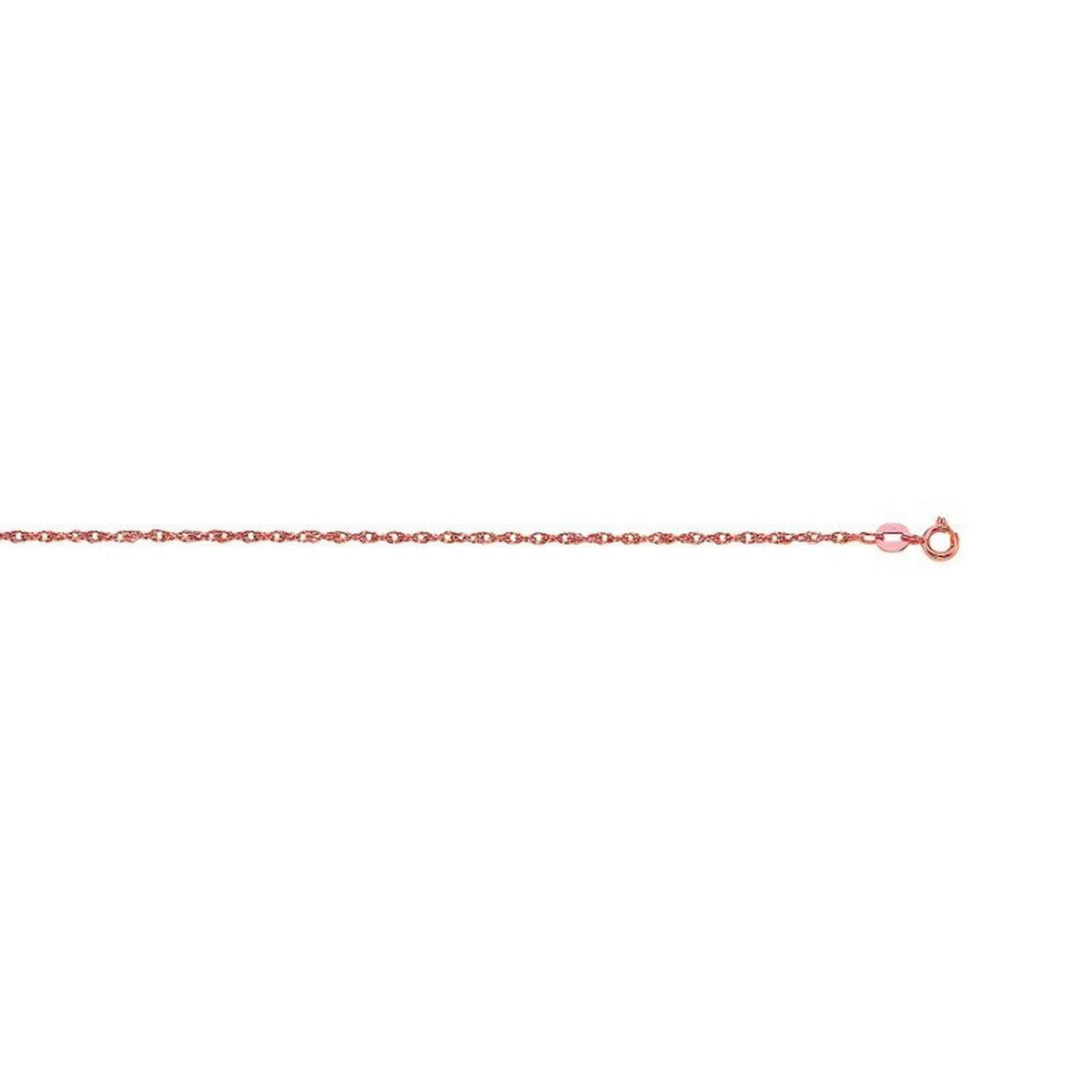 Machine Rope Chain in 14K Rose Gold (0.95 mm)