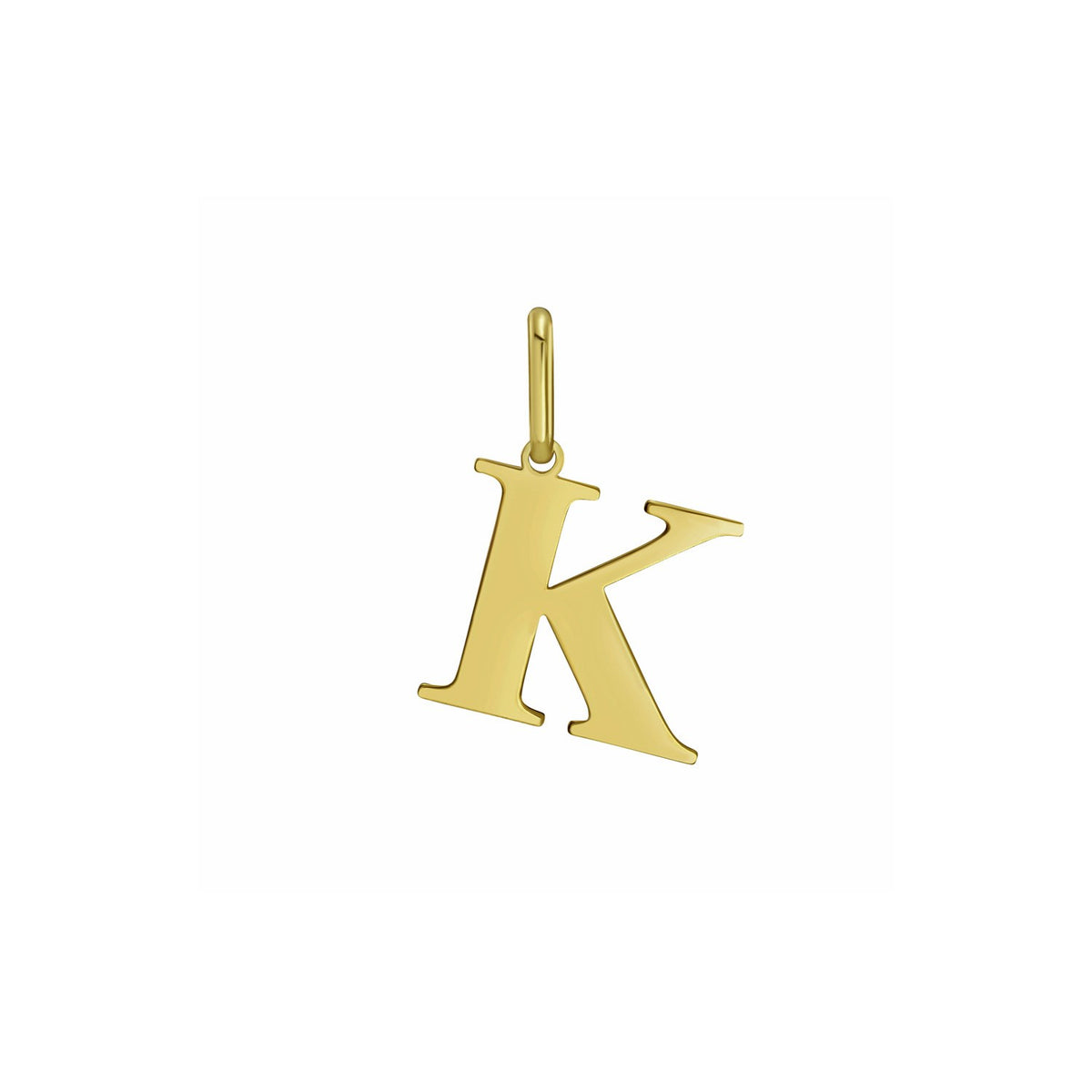Initial K Charm Pendant in 14K Yellow Gold