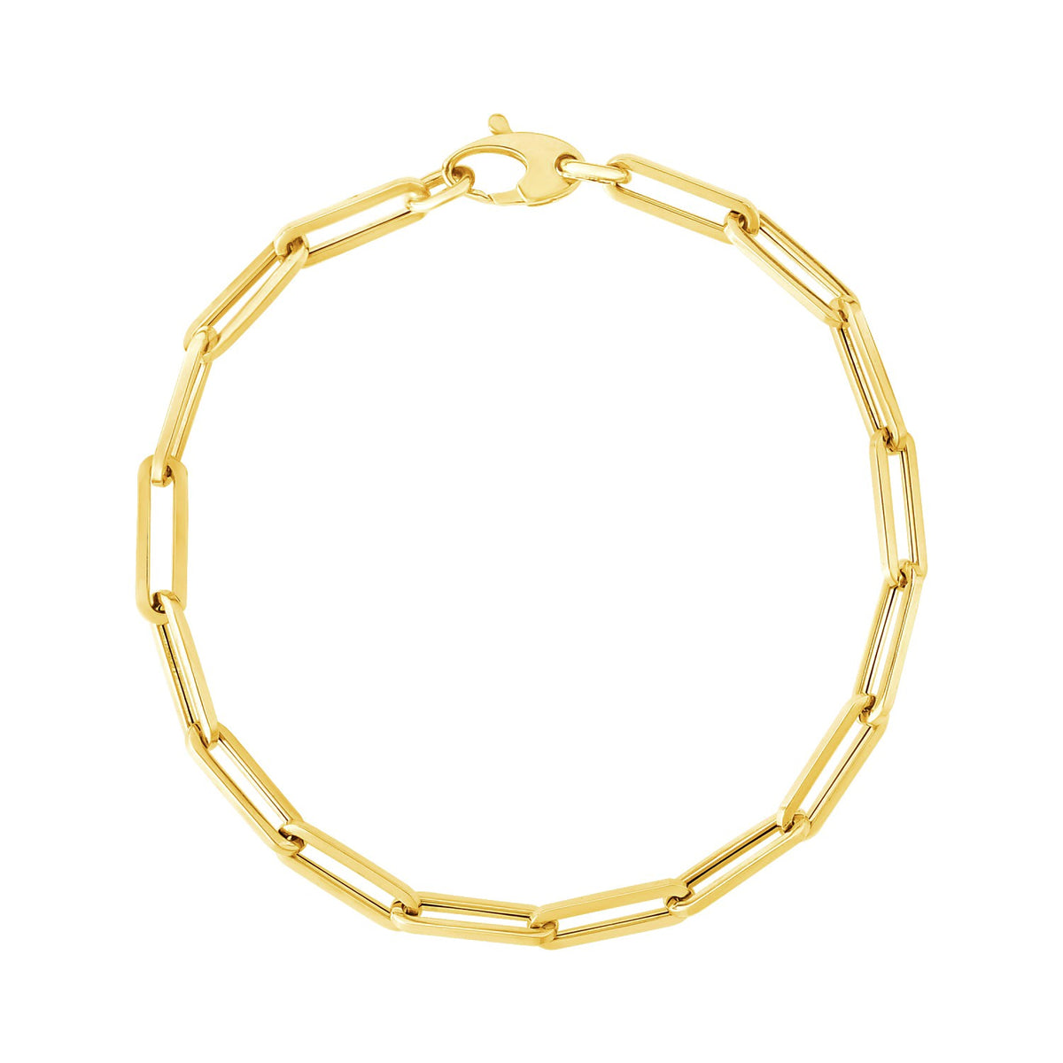 Bold Paperclip Chain Bracelet in 14K Yellow Gold