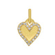Diamond Cut Heart Charm Pendant in 14K Yellow Gold
