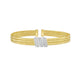 Triple Row Diamond Omega Cuff Bangle in 14K Yellow Gold (0.21 ct. tw.)