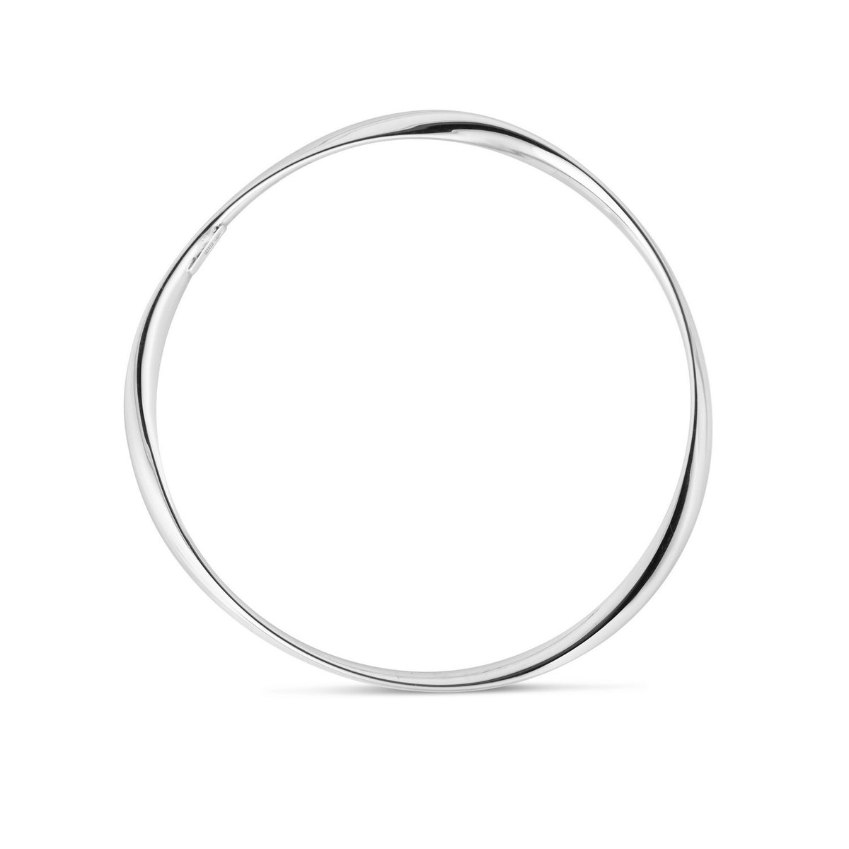 Slip-On Fancy Bangle in Rhodium-Plated Sterling Silver