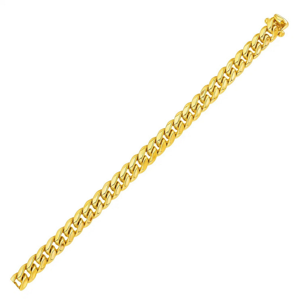 Semi-Solid Miami Cuban Link Bracelet in 14K Yellow Gold (6.10 mm)