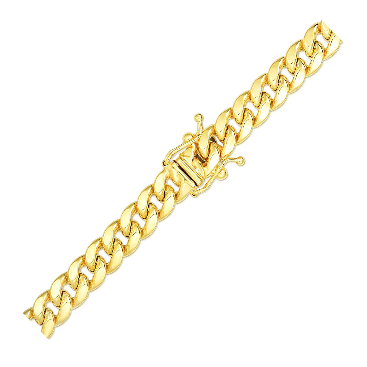 Semi-Solid Miami Cuban Link Bracelet in 14K Yellow Gold (6.10 mm)