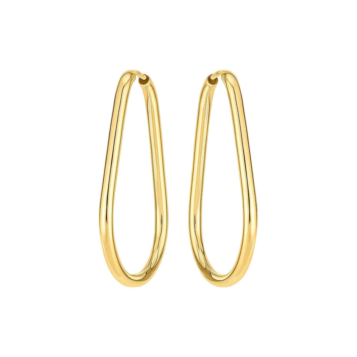 Pear-Shaped Endless Hoop Earrings in 14K Yellow Gold