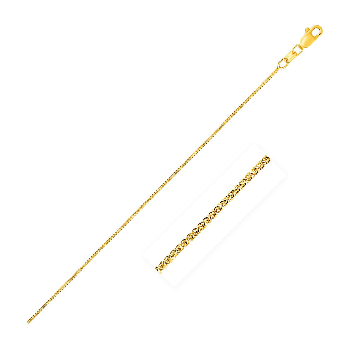 Wheat Chain in 10K Yellow Gold 0.6mm (0.60 mm)