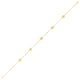 Mirror Chain & Puffed Mariner Station Anklet in 14K Yellow Gold