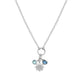 Sunflower Cubic Zirconia Charm Necklace in Rhodium-Plated Sterling Silver