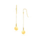 Bead and Disc Chain Drop Earrings in 14K Yellow Gold (50.00 mm)