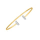 Diamond Tee Bar Bangle in 14K Two-Tone Gold (2.00 mm)