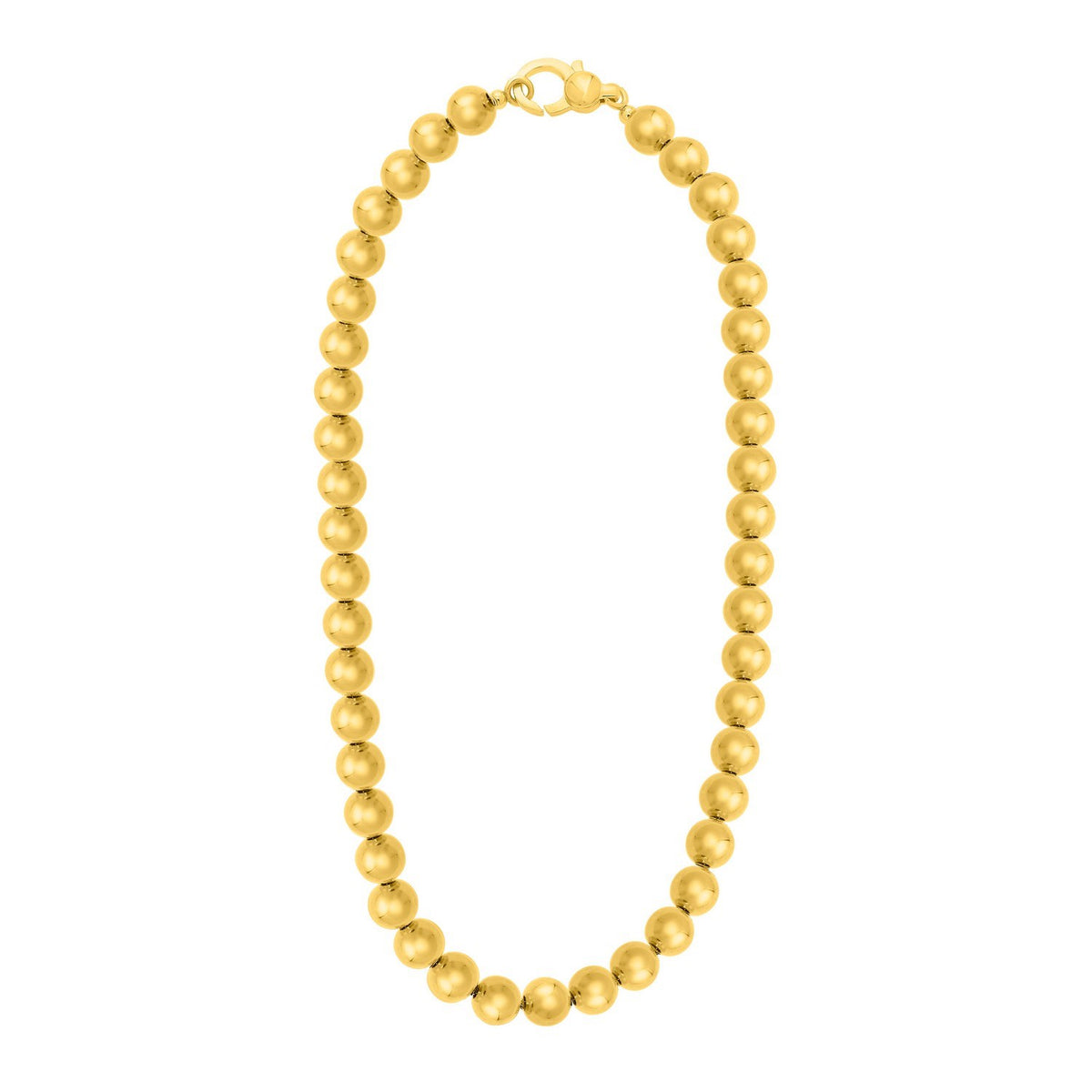 Bold Bead Necklace in Gold-Plated Sterling Silver