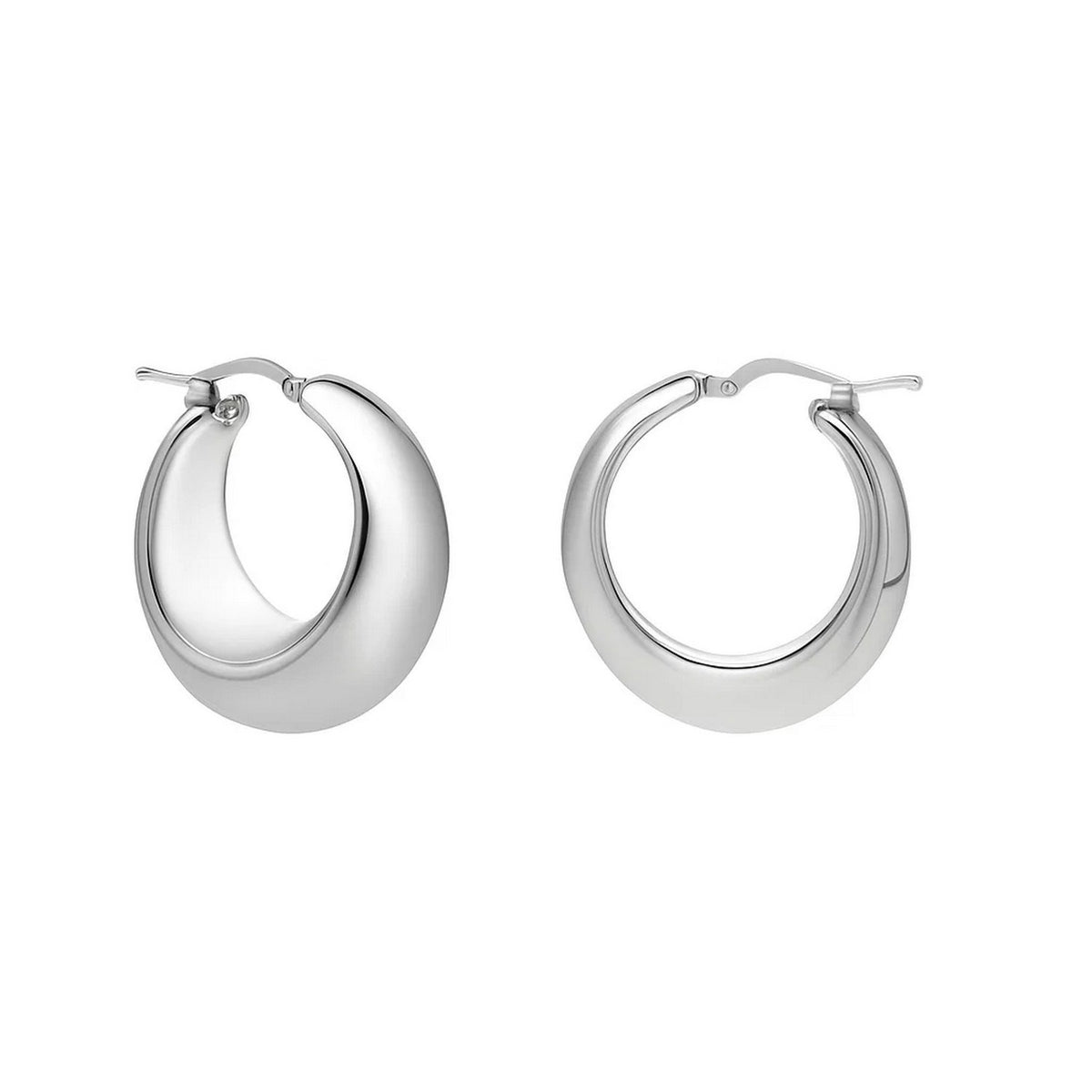 Sculpted Hoop Earrings in Sterling Silver