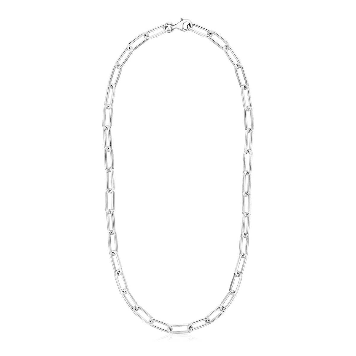 Paperclip Chain Necklace in Sterling Silver