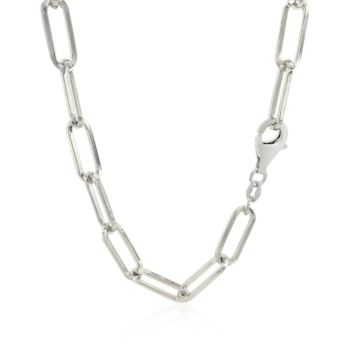 Paperclip Chain Necklace in Sterling Silver