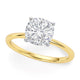 3 Carat Cushion Lab Grown IGI Diamond Solitaire in 14K Yellow Gold G/VS1