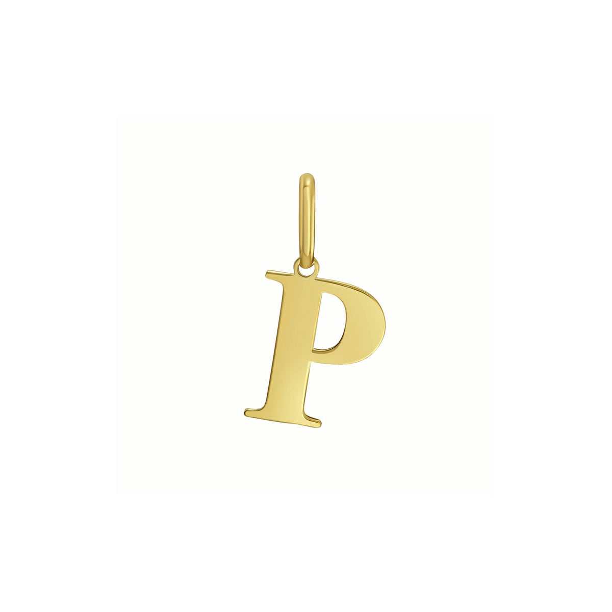 Initial P Charm Pendant in 14K Yellow Gold