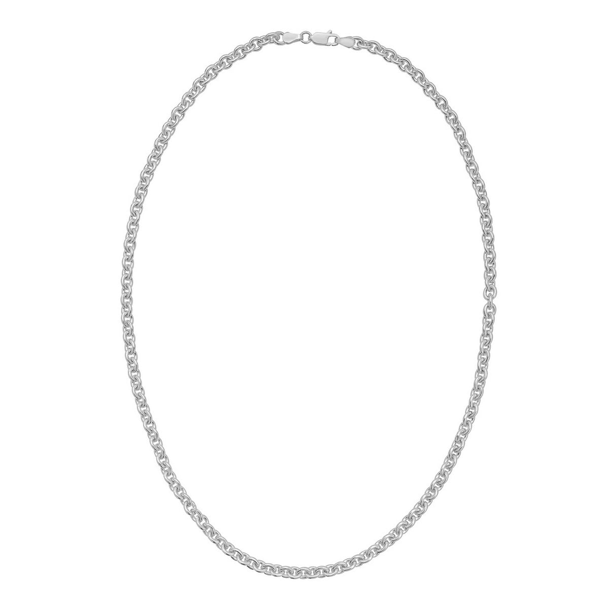 Rolo Chain in Rhodium-Plated Sterling Silver (4.70 mm)