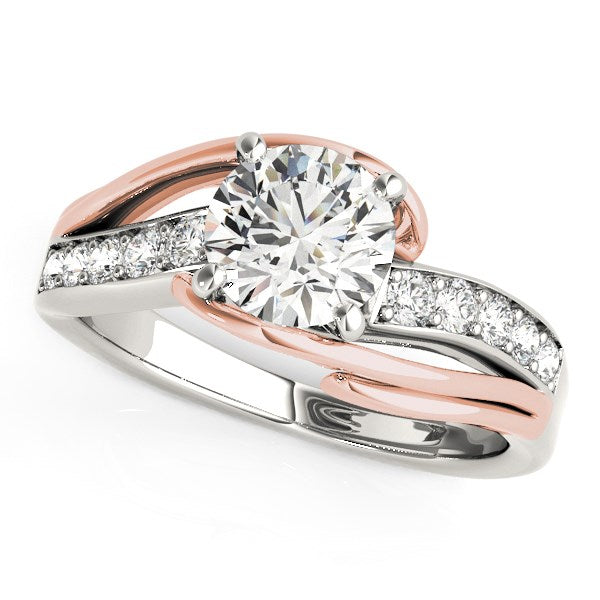 Bypass Shank Diamond Engagement Ring in 14K White And Rose Gold (1 1/8 cttw)