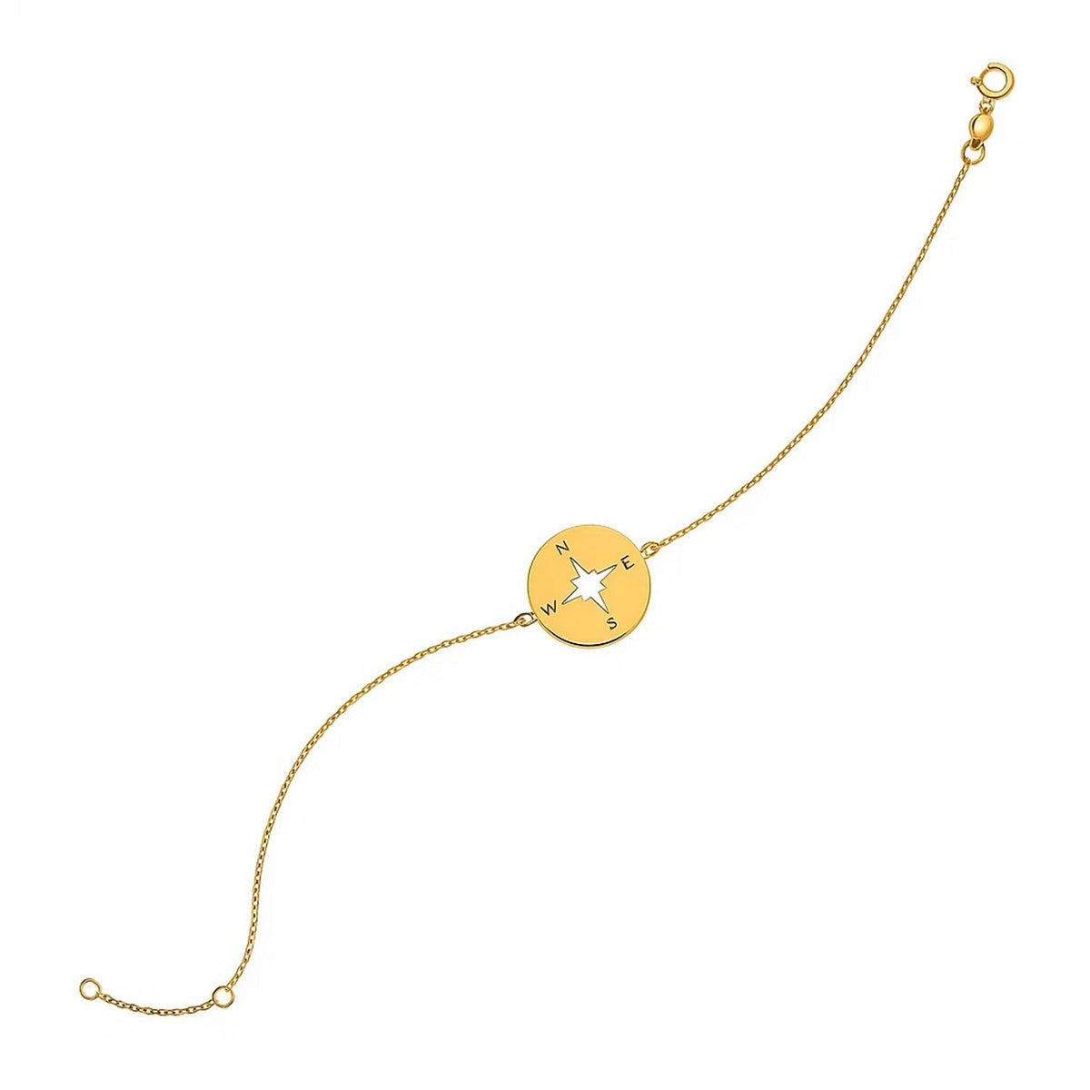 Compass Bracelet in 14K Yellow Gold (1.00 mm)