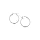 Polished Thin Hoop Earrings with Rhodium Plating in Sterling Silver (2x20mm)