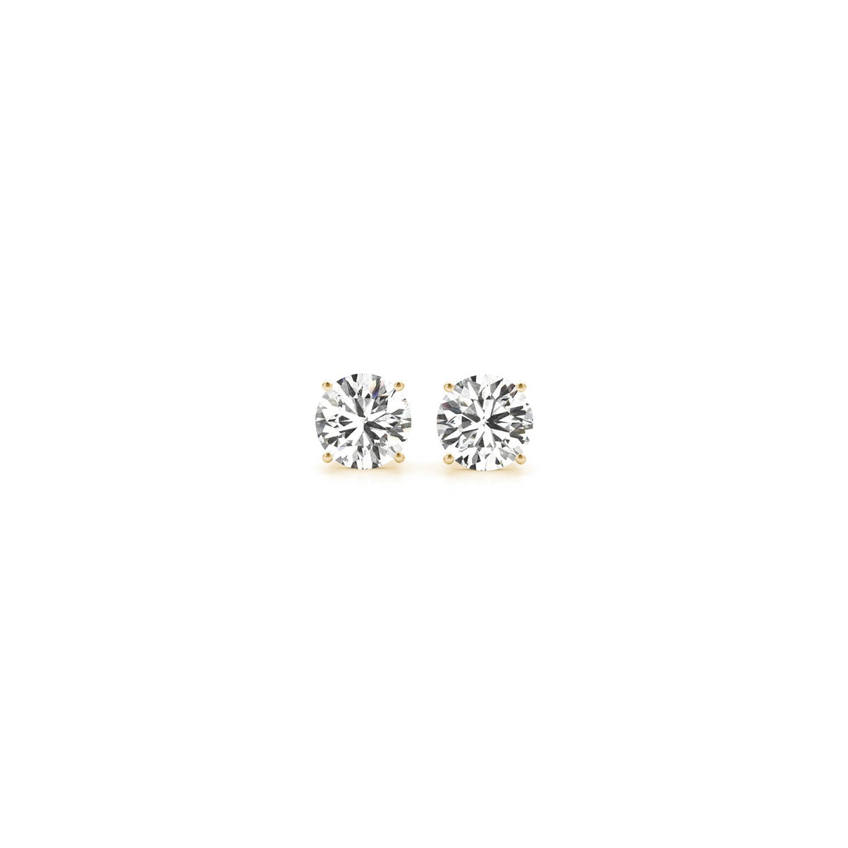 1/2 cttw Lab Grown Round Diamond Studs in 14K Yellow Gold G/VS2