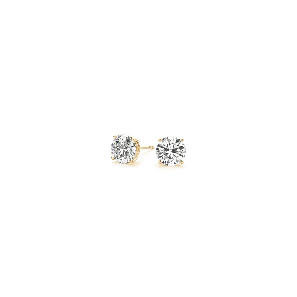1/2 cttw Lab Grown Round Diamond Studs in 14K Yellow Gold G/VS2